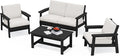 SERWALL HDPE Outdoor Furniture Set, 4 Piece Outdoor Sofa Set by SERWALL