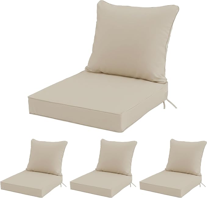 24x24 Inch Outdoor Chair Cushions Set of 4, Patio Furniture Cushions by Unknown