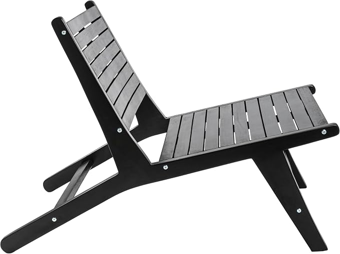 JONATHAN Y PAT2000C Leo Mid-Century Modern Wood Armless Outdoor Lounge Chair - Image 6
