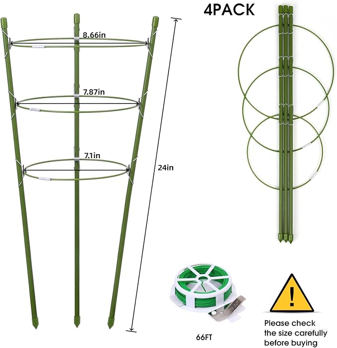 4 Pack Plant Support Tomato Cages - Image 2