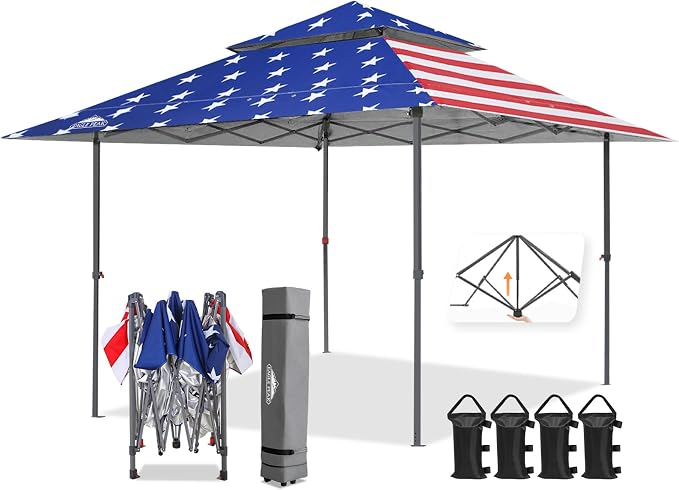 EAGLE PEAK 13x13 Straight Leg Pop Up Canopy Tent Instant Outdoor Canopy Easy by EAGLEPEAK
