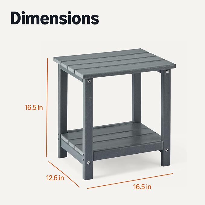 Amazon Basics Outdoor Side Table, 41.91cm x 32cm x 41.91cm - Image 2