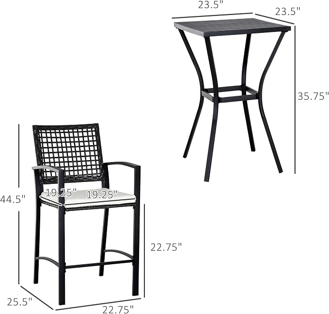 Outsunny 3pcs Patio Bar Set - Image 7