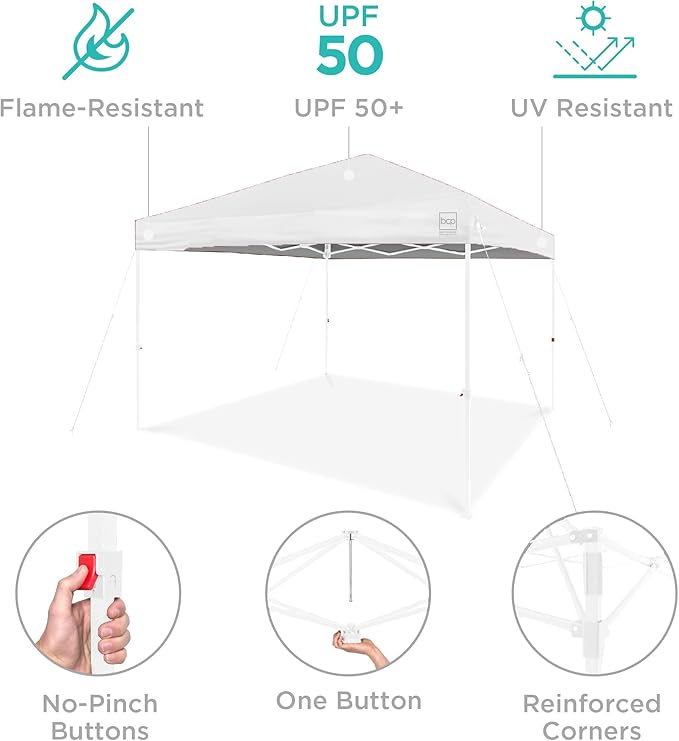 Best Choice Products 12x12ft Pop Up Canopy Tent, Outdoor Shade, 1 Person 1 - Image 4