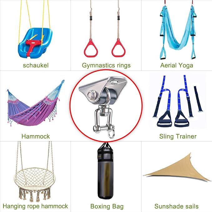 SELEWARE Anti-Squeaking Swing Hanger Stainless Steel Swing Set Hook Ceiling - Image 7