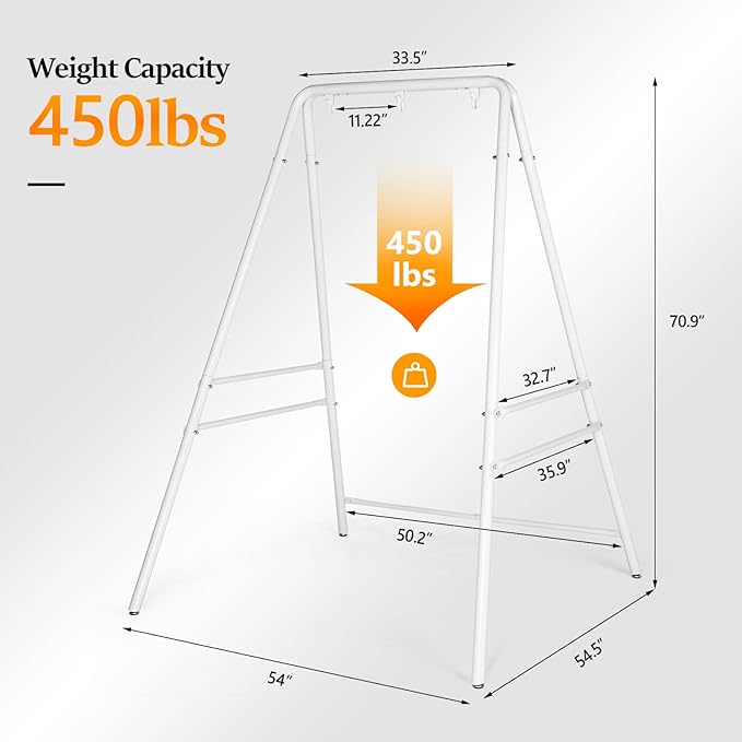 ONCLOUD Outdoor Hanging Chair Stand, Heavy-Duty 450 LBS Support Outdoor Hammock - Image 3