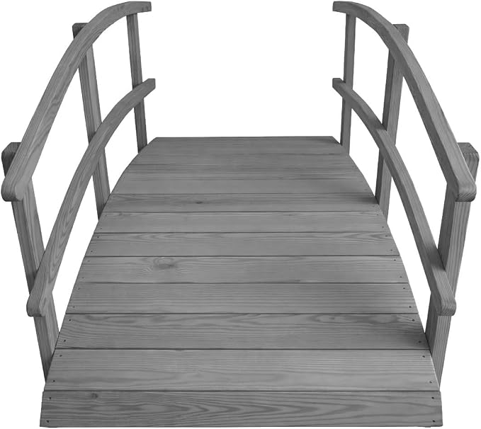 6 FT Grey Amish Made Garden Bridge - Image 6