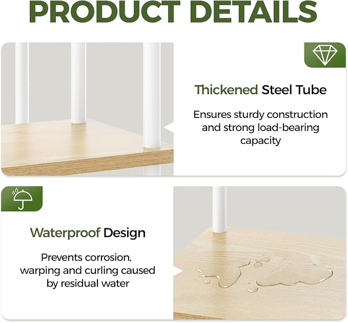 Bamworld Corner Plant Stand Indoor 5 Tier white Plant Shelf - Image 5