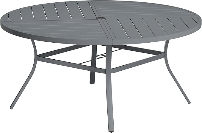 VICLLAX Round Patio Table with Adjustable Umbrella Hole by HOME