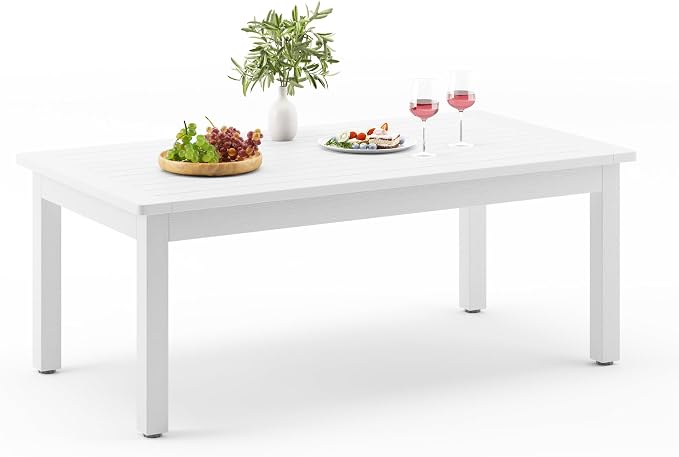 LUE BONA Outdoor Coffee Table Rectangle, 42.5" HDPS Patio Coffee Tables by LUEBONA