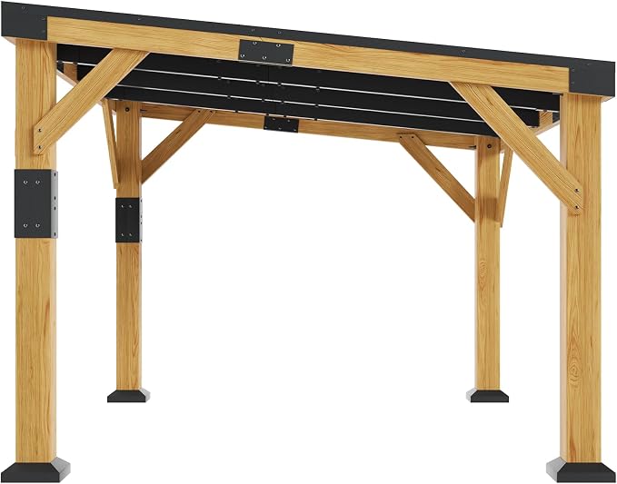 Jocisland 10x12x8 FT Cedar Wood Carport, Heavy Duty Canopy Carport - Image 9