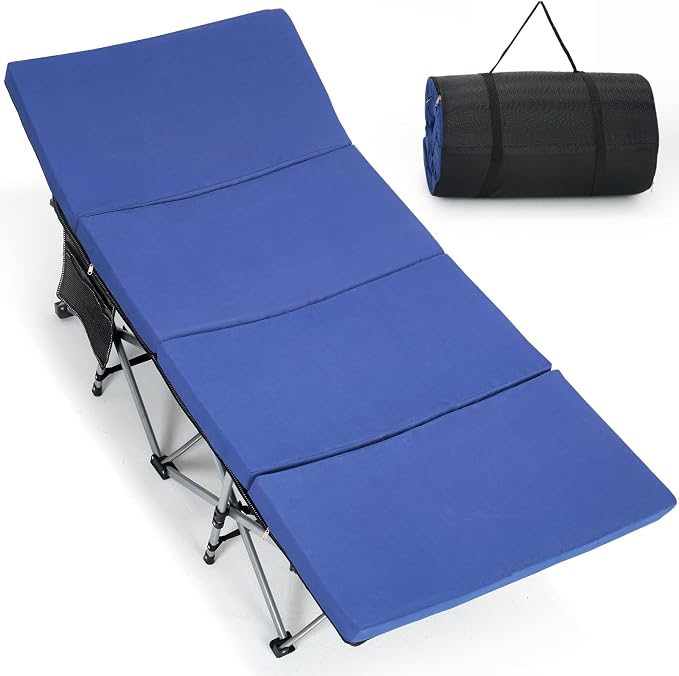 ABORON XXL Camping Cot with 2in Memory Foam Trifold Mattress, 900LBS Heavy Duty by ABORON
