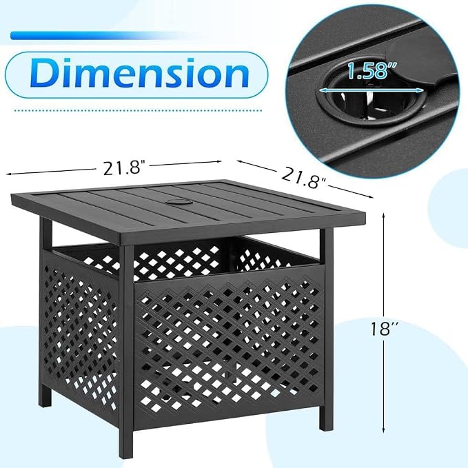 PHI VILLA Outdoor Patio Umbrella Side Table Base Stand - Image 8
