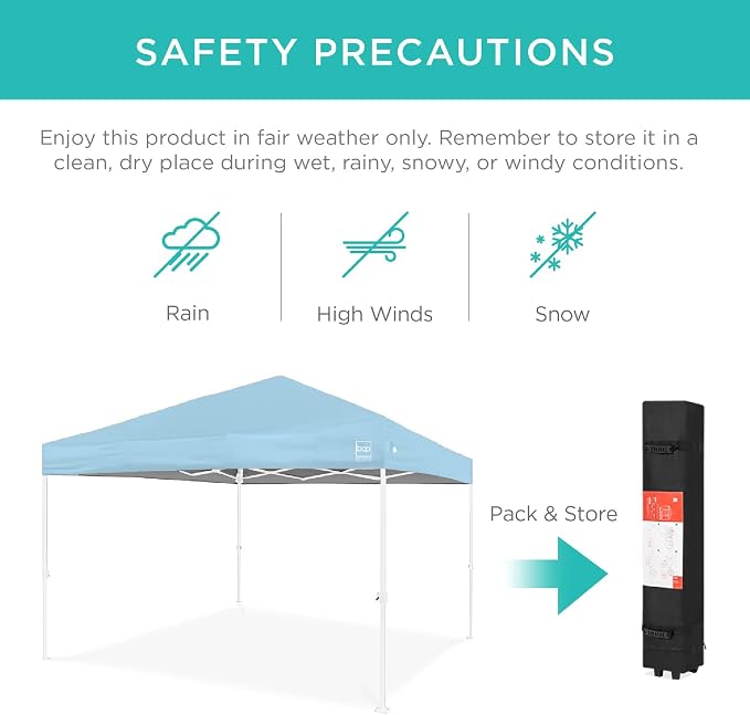 Best Choice Products 10x10ft Pop Up Canopy Tent, Outdoor Shade, 1 Person 1 - Image 5