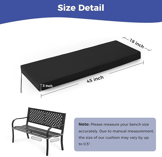 Outdoor Bench Cushions for Outdoor Furniture, Waterproof Bench Pillow, Fade - Image 4