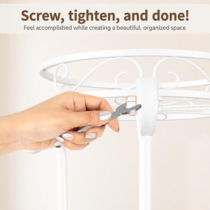 LASZOLA 2 Tier White Metal Plant Stand - Image 7