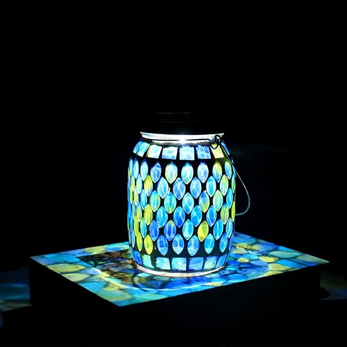 Mosaic Lights Solar Outdoor Hanging Lanterns, Garden Decor Christmas Gifts - Image 7