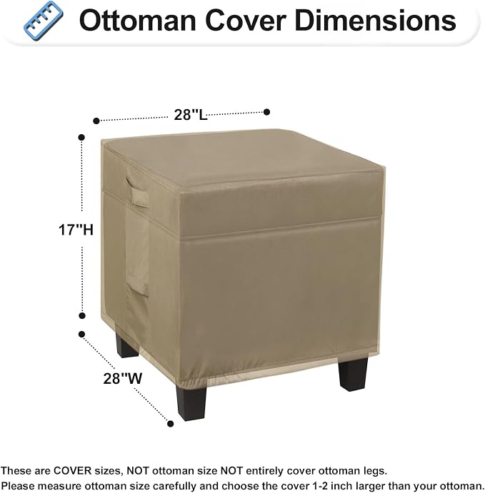 OutdoorLines Outdoor Waterproof Patio Ottoman Covers - Image 2