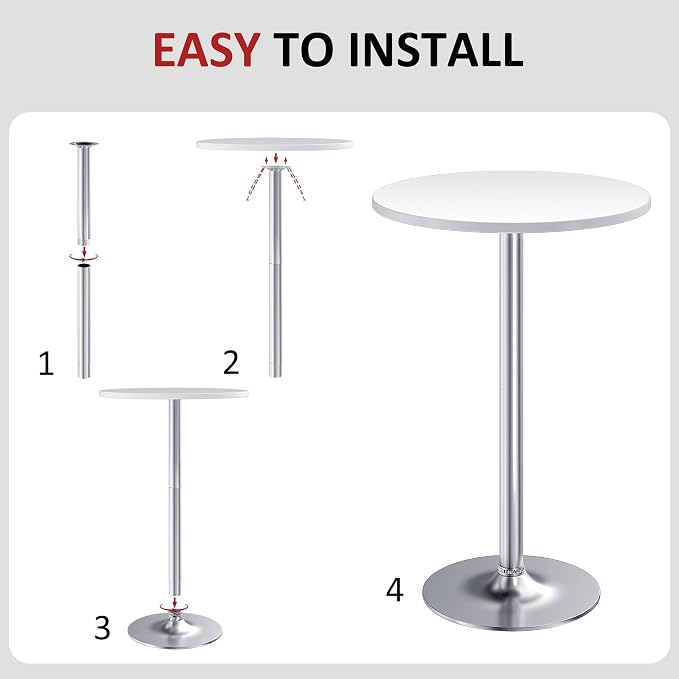 Furmax Bistro Pub Table Round Bar Height Cocktail Table - Image 6