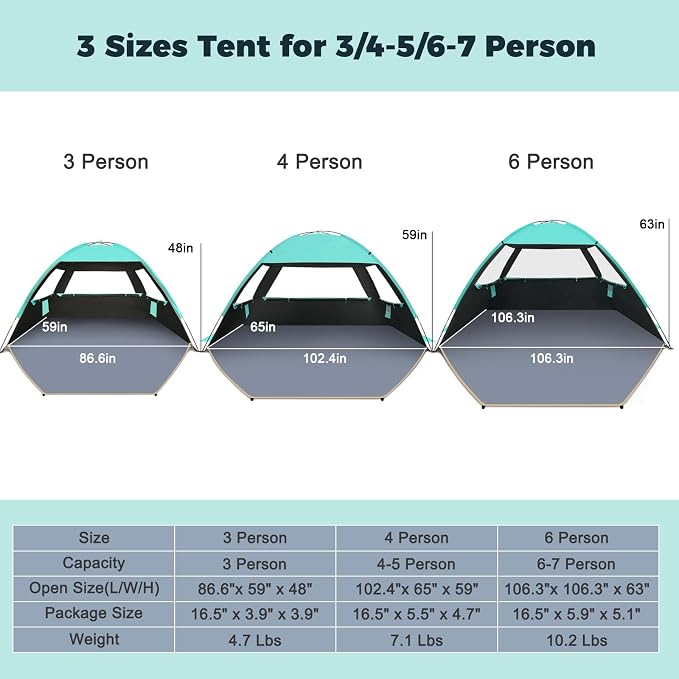 Gorich Beach Tent Sun Shelter for 3/4-5/6-7/8-10 Person - Image 2