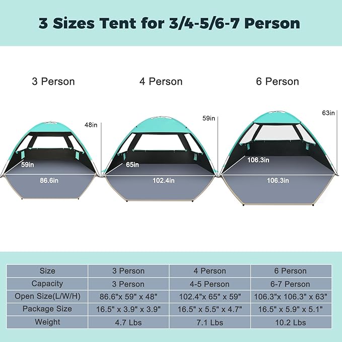 Gorich Beach Tent Sun Shelter for 3/4-5/6-7/8-10 Person - Image 2
