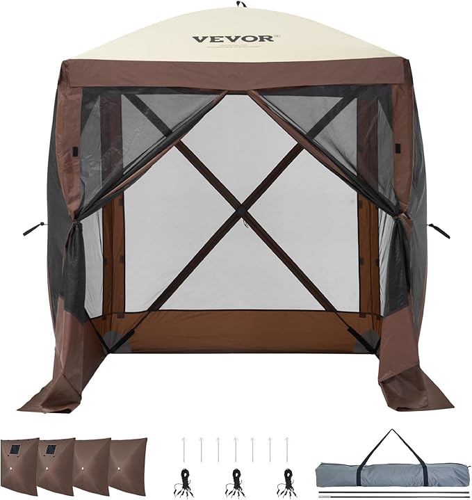 VEVOR Pop Up Gazebo Tent, Pop-Up Screen Tents 4 Sided Canopy Sun Shelter - Image 10