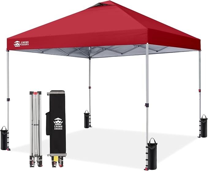 CROWN SHADES 12x12 Pop Up Canopy Outside Canopy, Patented One Push Tent Canopy by CrownShades