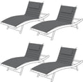 Sundale Outdoor Olefin Quilted Lounge Cushion Set of 4, Patio Foldable Chaise by SundaleOutdoor
