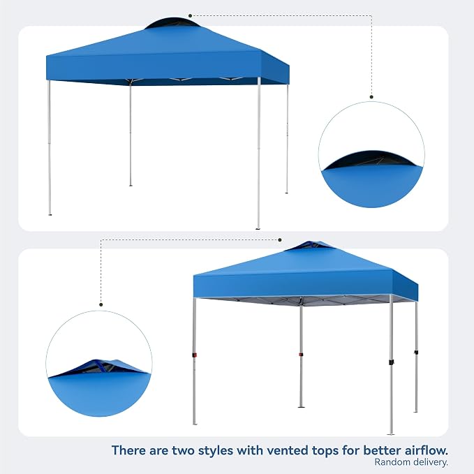 PHI VILLA 10x10 Pop Up Canopy Tent Easy Outdoor Sun Shade - Image 8
