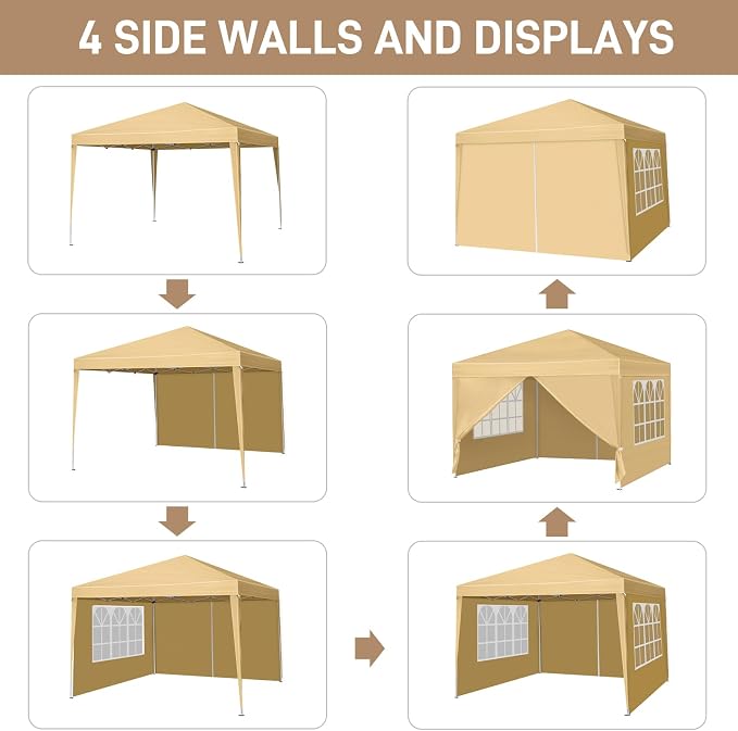 Outvita 10x10ft Ez Pop Up Canopy, Portable Instant Canopy Tent - Image 4