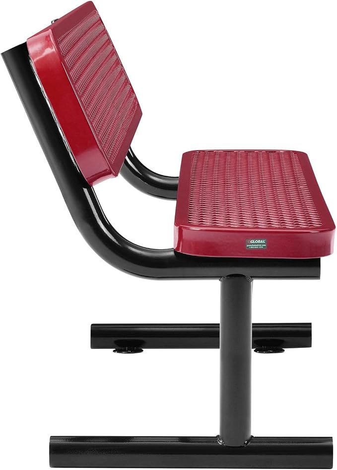 Global Industrial 48" L Outdoor Steel Bench - Image 9