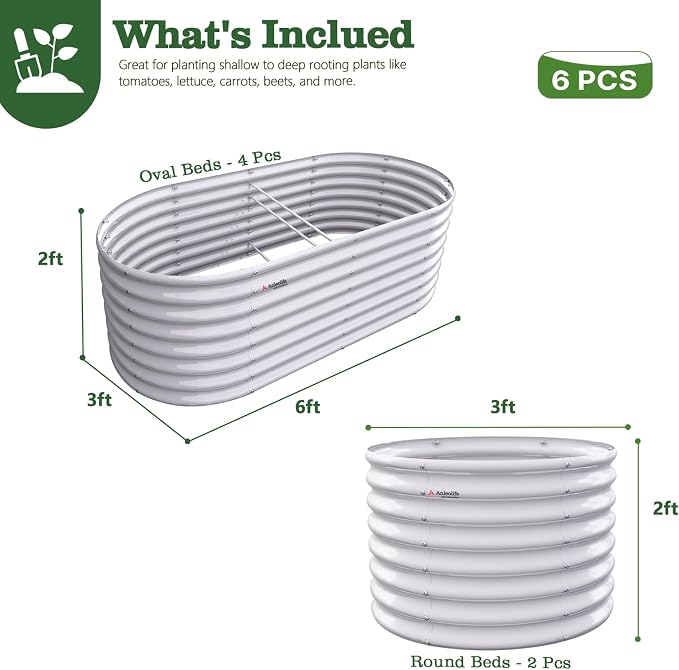 A ANLEOLIFE Set of 6 24 Inch Tall Antique White Raised Garden Beds Kit - Image 2