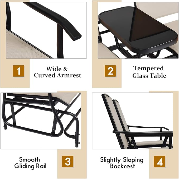 Giantex Patio Bench Glider Chair - Image 6