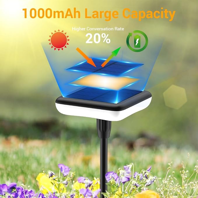 Solar Pathway Lights Outdoor 6 Pack Solar Powered Garden Lights 12H Long - Image 4