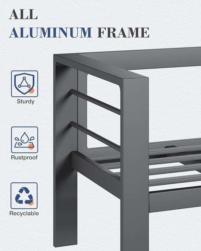 AECOJOY Aluminum Patio Furniture Set, 8 Seats Modern Outdoor Furniture - Image 5