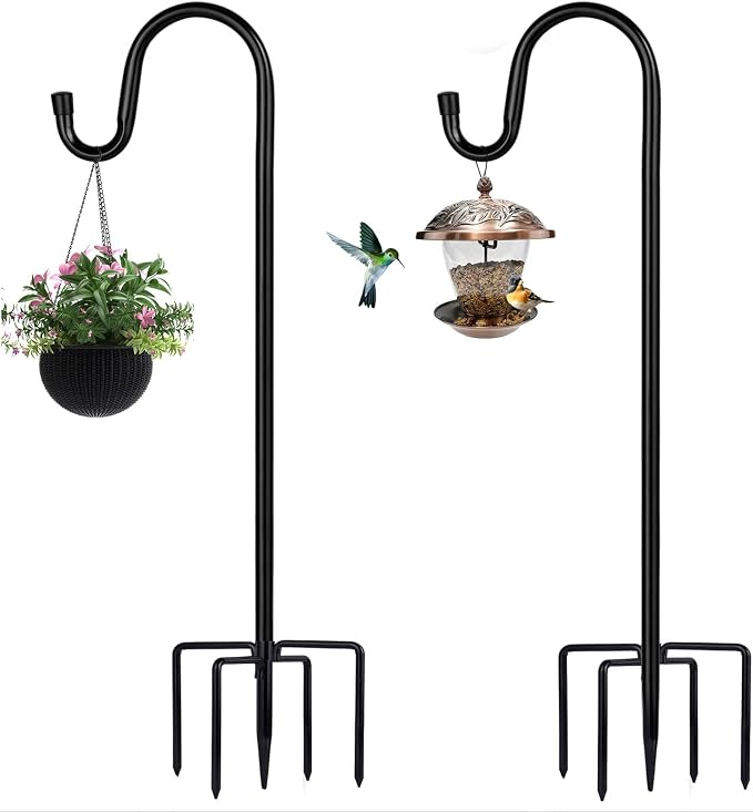 Shepherd Hooks for Outdoor, 2 Pack 94 Inch Bird Feeder Pole - Image 8