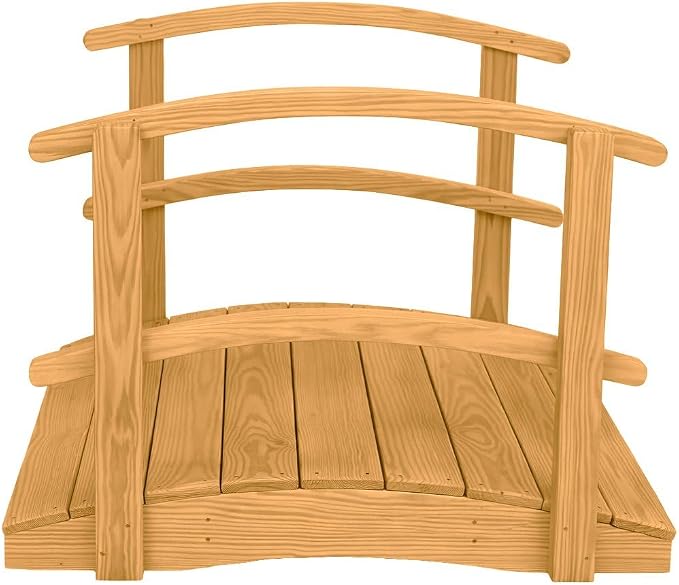 4 FT Oak Amish Made Garden Bridge - Image 5