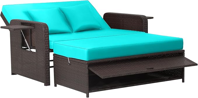 RELAX4LIFE Wicker Patio Outdoor Daybed - Image 9