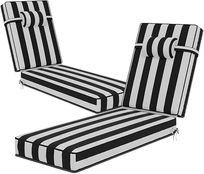 80 x 26 x 4 Inch Olefin Chaise Lounge Cushions, Lounge Chair Cushions by Unknown