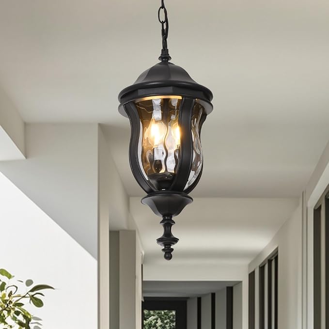 Large Outdoor Pendant Light Fixtures, 19.1'' Exterior Hanging Lantern Porch - Image 2
