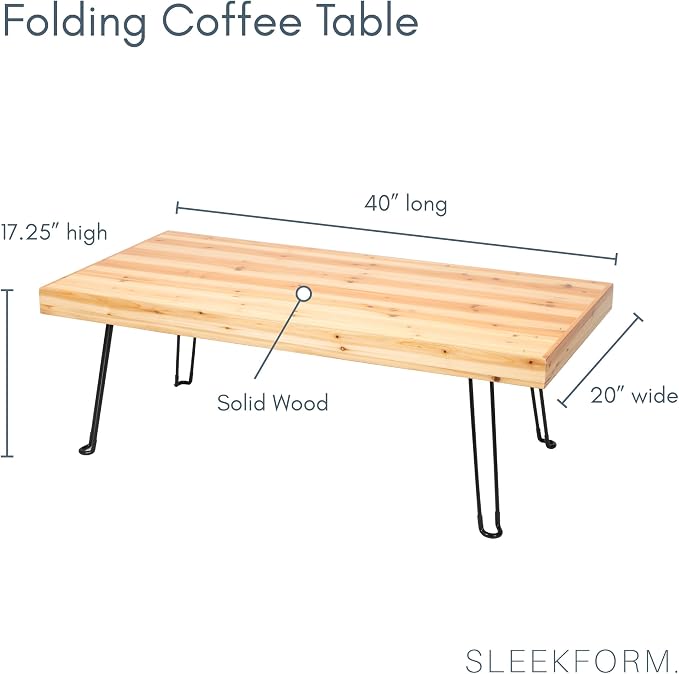 Sleekform Folding Wooden Coffee Table - Image 3