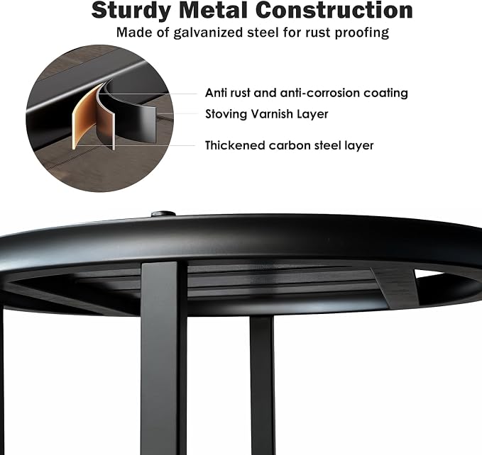 Plant Stand Indoor Outdoor, 13 Inch Round Metal Plant Stands Riser, Heavy Duty - Image 3
