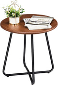 Outvita Indoor and Outdoor Side Table, Small Patio Side Table, Metal Round by Outvita