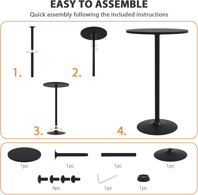 40 Inch Height Bar Table, Small Round Dining High Top Table - Image 6