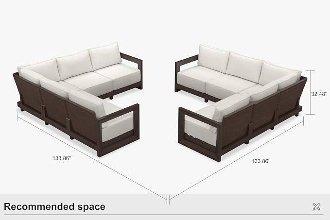 PURPLE LEAF Patio Furniture Set L-Shaped Outdoor Couch - Image 9