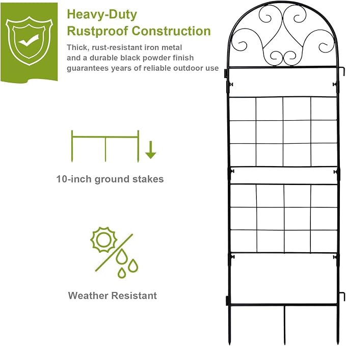hogardeck 1PC 45x14 Inch Heavy Duty Metal Trellis - Image 4