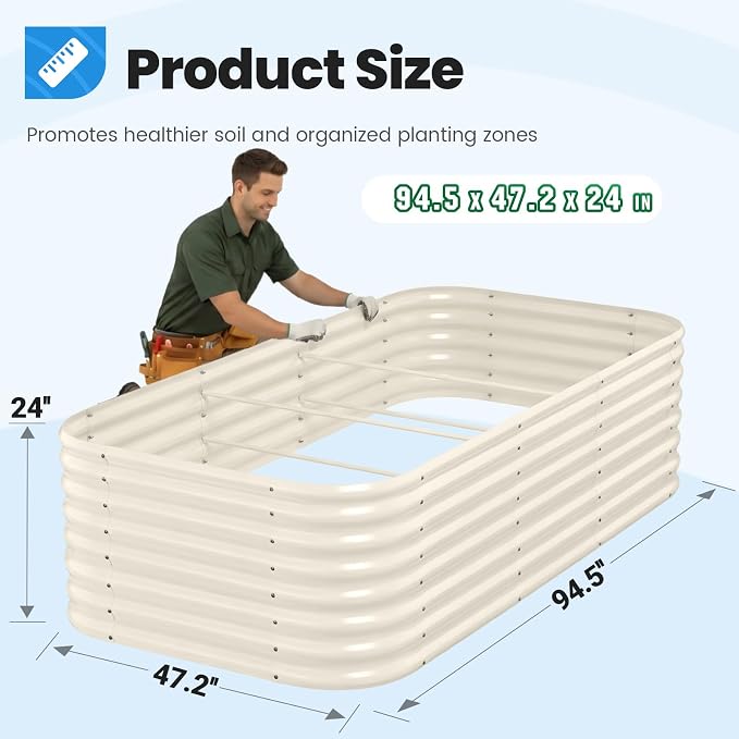 Quictent Galvanized Tall Raised Garden Bed Kit, - Image 6