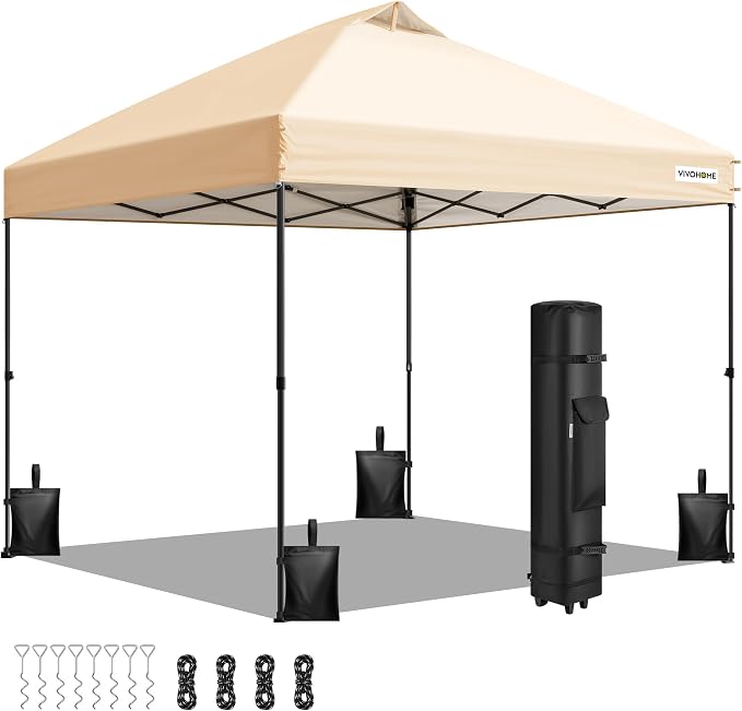 VIVOHOME 10x10ft Pop Up Canopy Tent One Push Setup Outdoor Portable Shelter by VIVOHOME