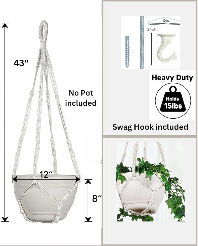 43 Inches Macrame Planter Hanger Large - Image 5