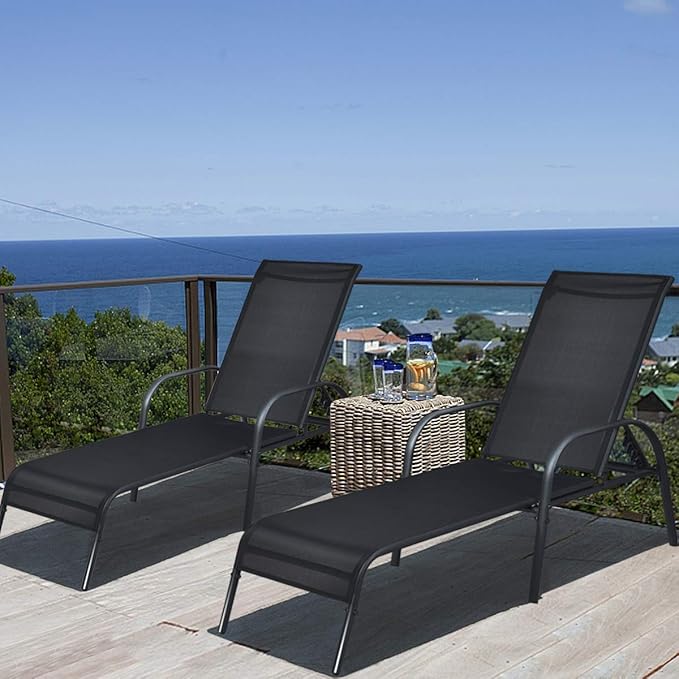 Giantex 2 Pack Patio Lounge Chair, Outdoor Chaise Lounge by Giantex